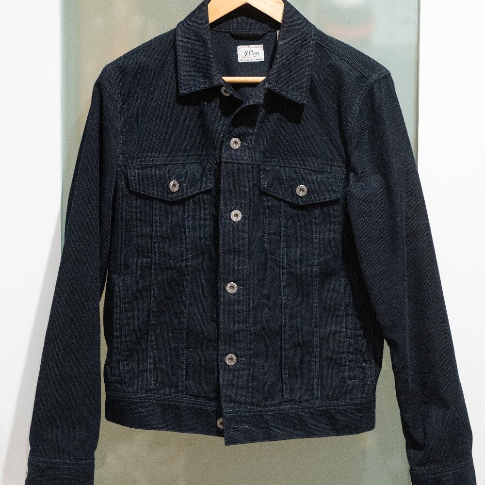 J. Crew Stretch Corduroy Trucker Jacket in Navy - Type III Style